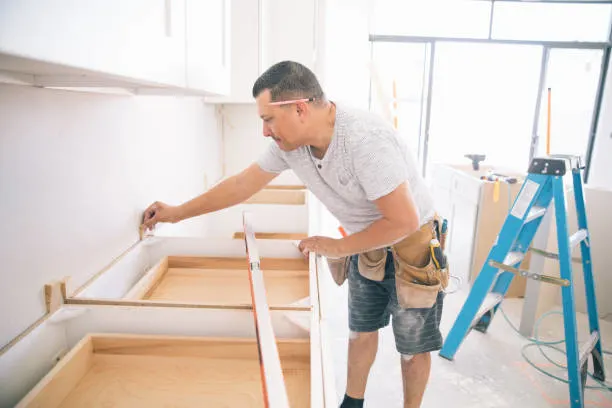 Vanity cabinet toe kick, face frame, and countertop dimensions